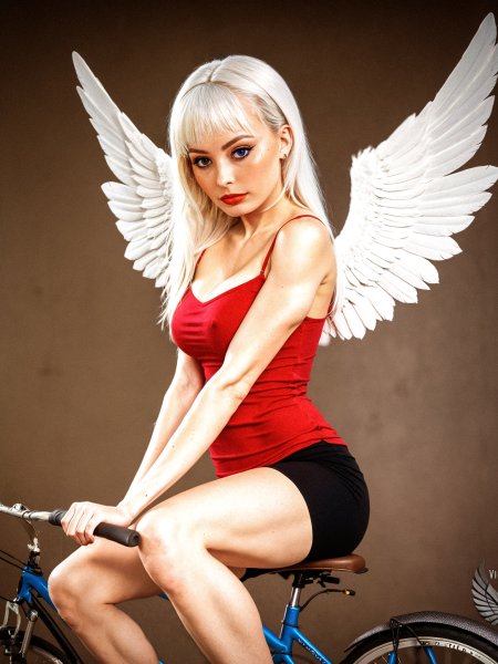 Angel on a bike